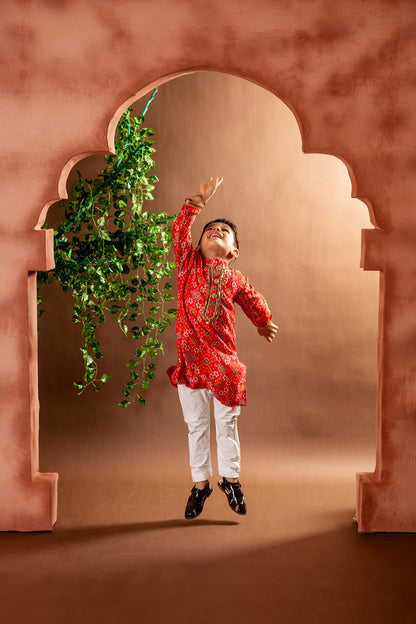 Patola kurta with bronze lace detailing